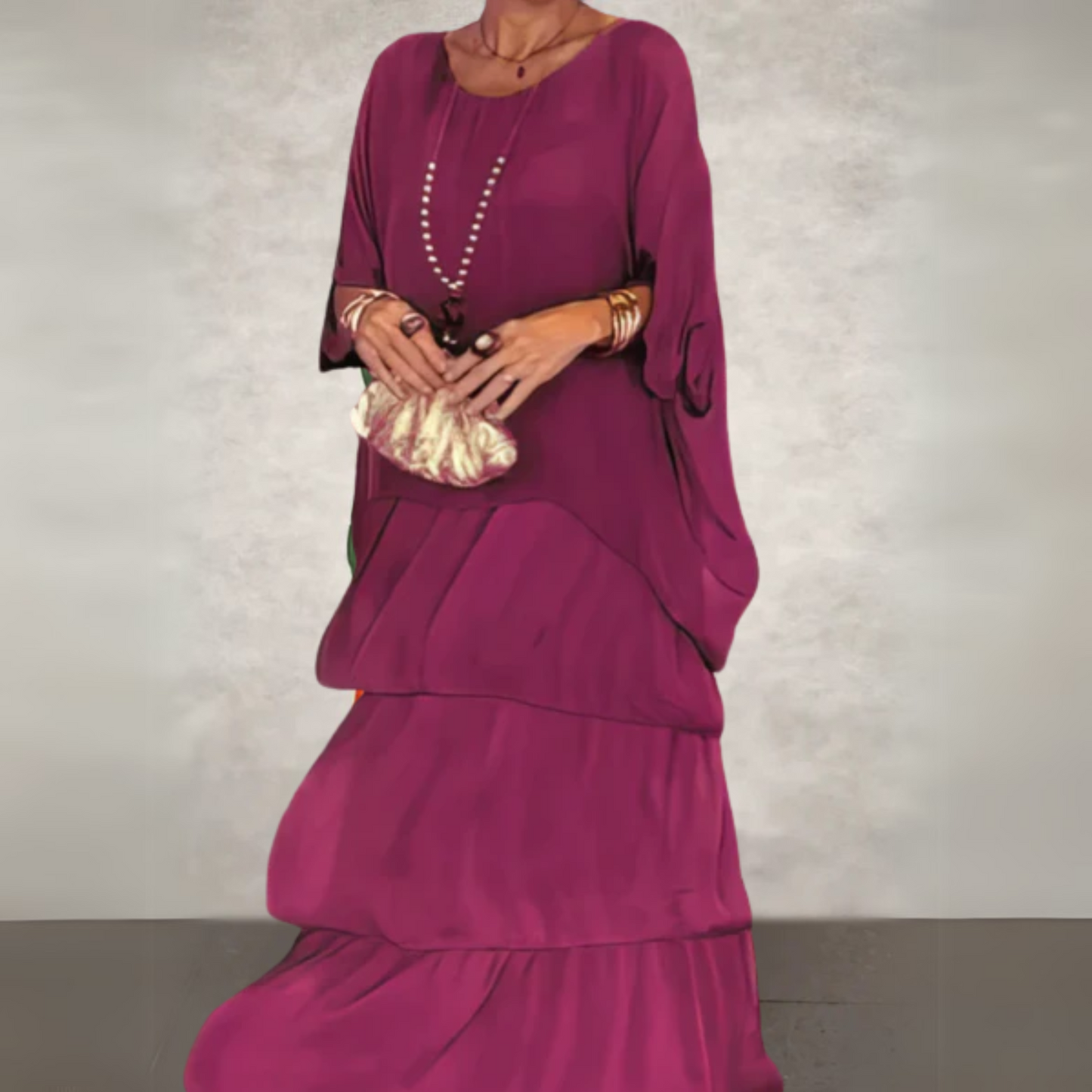 Clémentine | Flowing Wedding Guest Maxi Dress