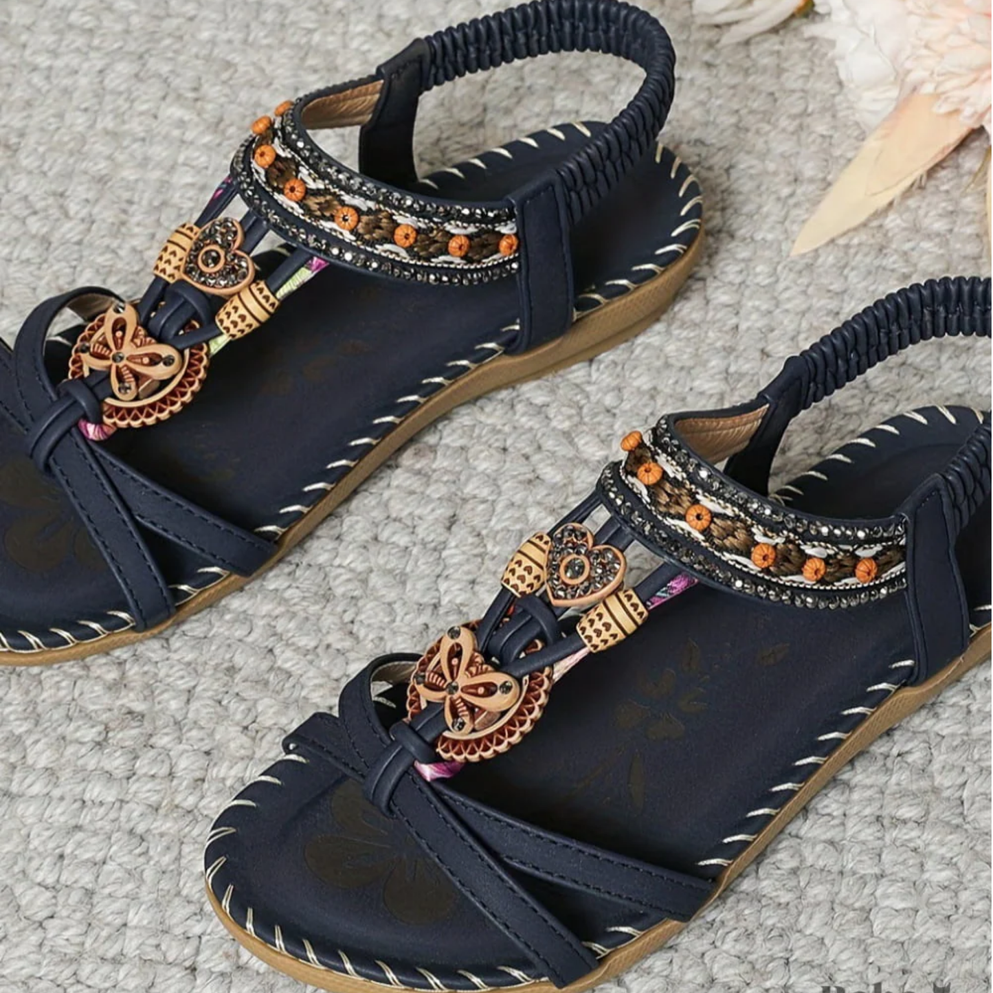 Coralia | Boho Slip-On Sandals