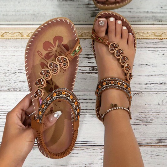 Coralia | Boho Slip-On Sandals