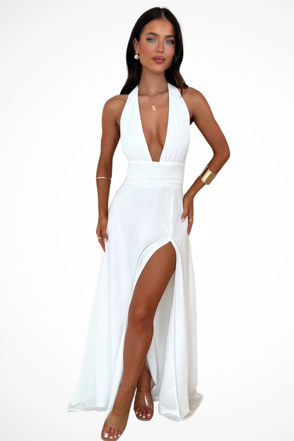 Seraphina | Halter High Slit Evening Maxi Dress