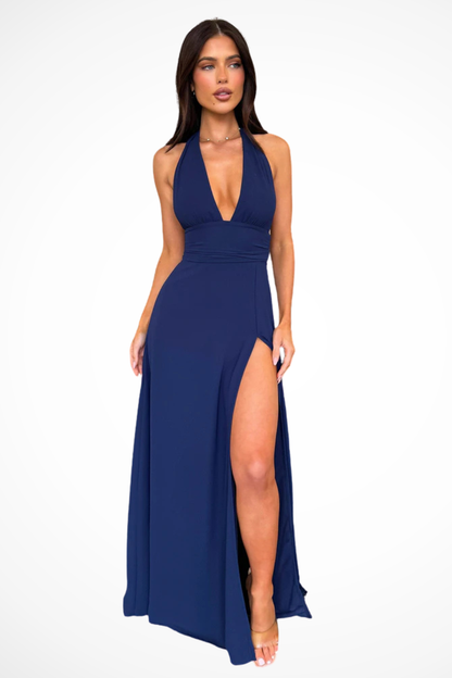 Seraphina | Halter High Slit Evening Maxi Dress