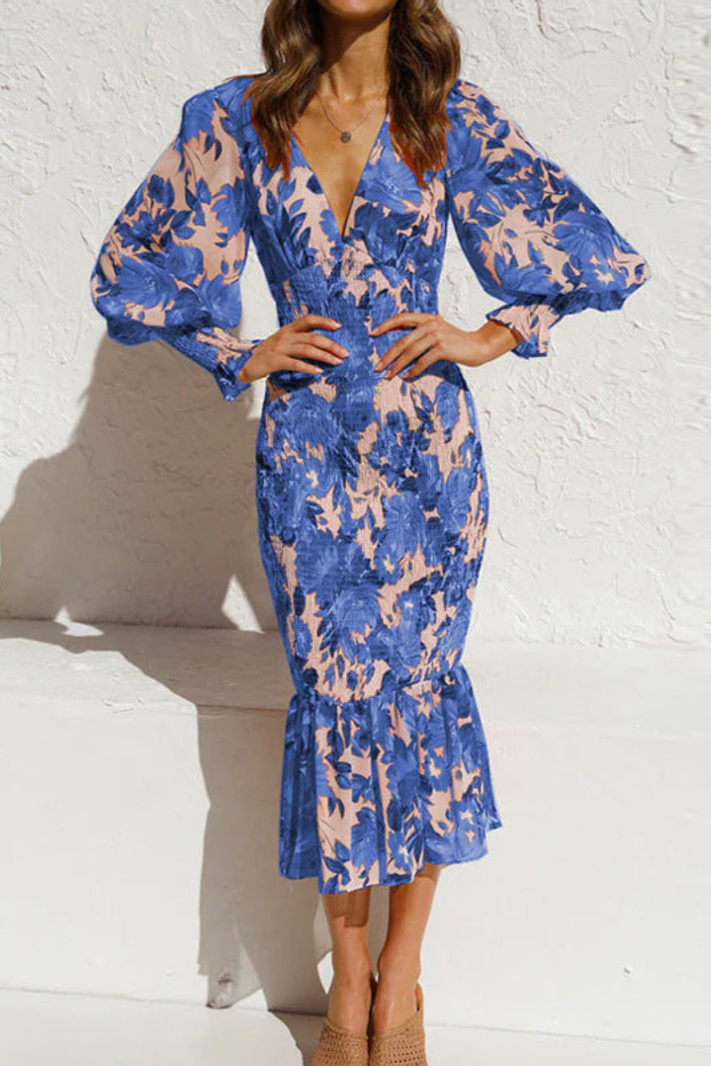 Sienna | Floral Long Sleeve Midi Dress
