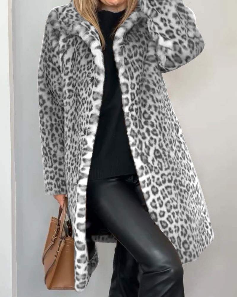 Avery | Leopard Long Soft Jacket