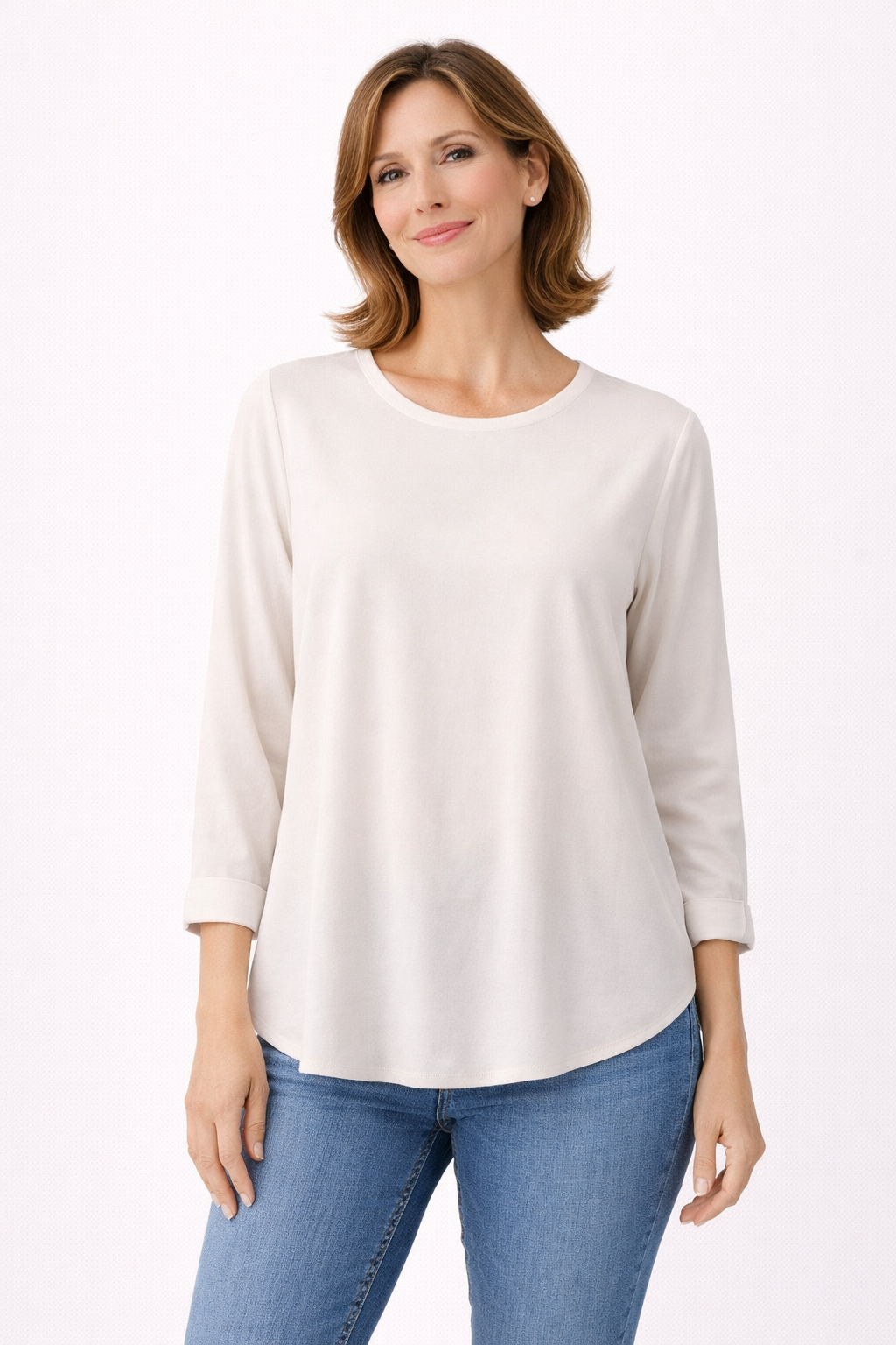 Classic Round Neck Everyday Blouse