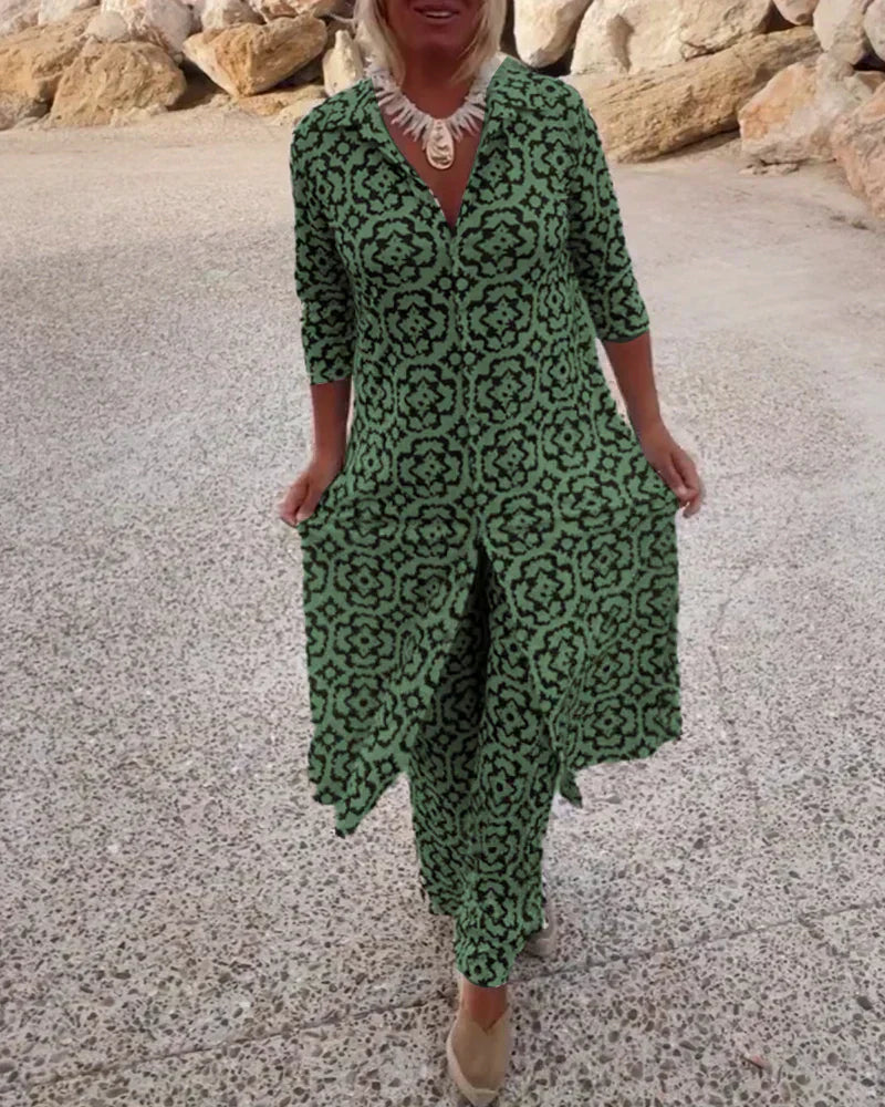 Romilly | Geometric Print Two-Piece Set