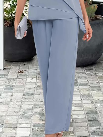 Sylvana | Layered Top & Wide Leg Pants Set