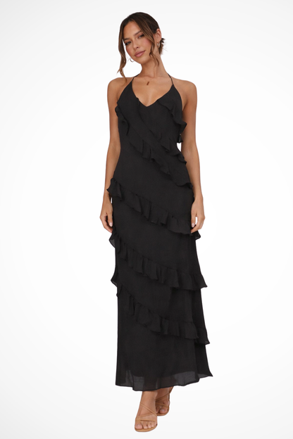 Freya | Halter Ruffle Summer Maxi Dress
