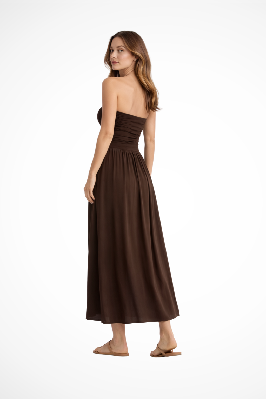 Isadora | Strapless Pleated Maxi Dress