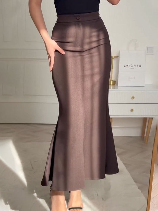 Ysaline | High-Waist Flared Maxi Skirt