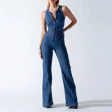 Devon | Retro Denim Jumpsuit