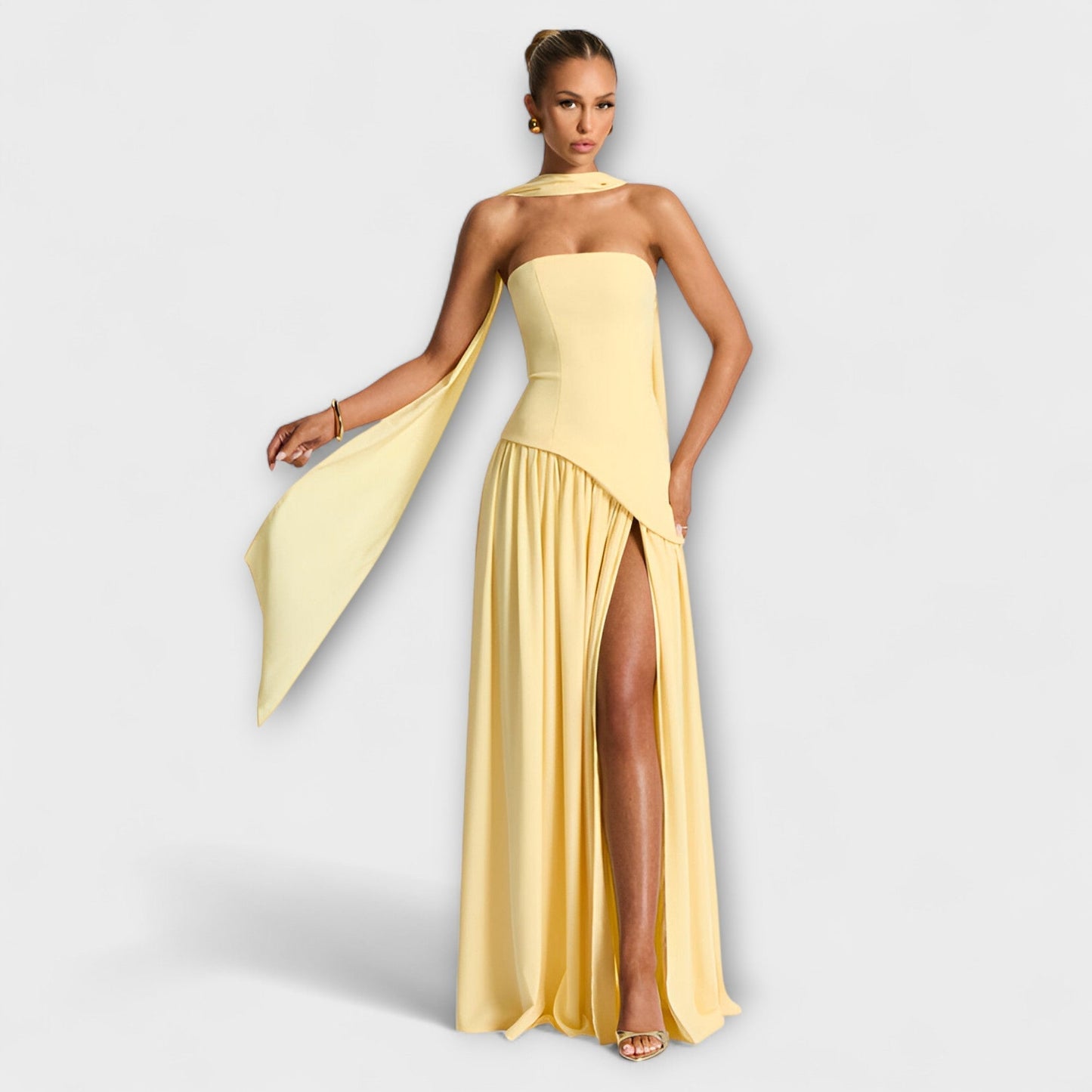 Kiera | Contrast Prom Maxi Dress