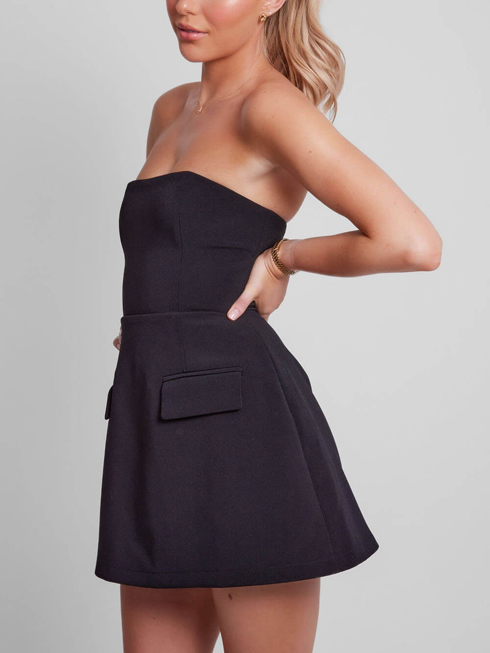 Ludivine | Strapless A-Line Cocktail Mini Dress