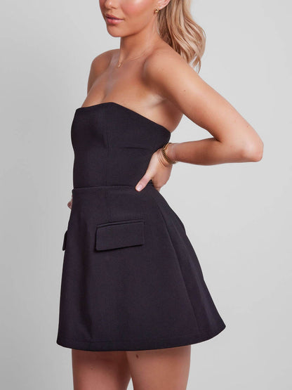 Ludivine | Strapless A-Line Cocktail Mini Dress