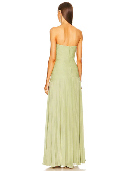 Sorelle | Strapless Pleated Maxi Dress