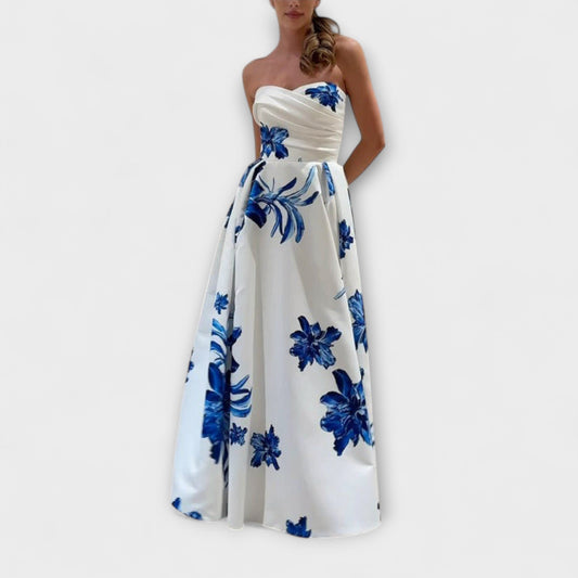 Amara | Off Shoulder Ruffle Floral Prom Maxi Dress