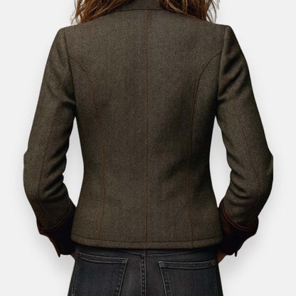 Sabine | Tweed Jacket with Velvet Trim