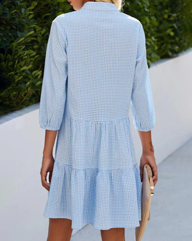 Norah | Checked Summer Midi Dress