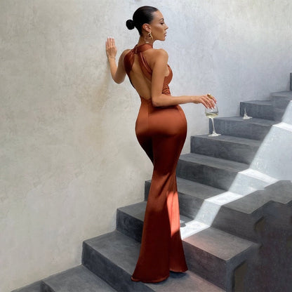 Véronique | Open-Back Fishtail Evening Maxi Dress