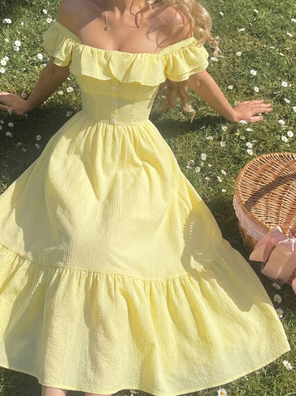 Salomé | Off-Shoulder Ruffled Maxi Dress