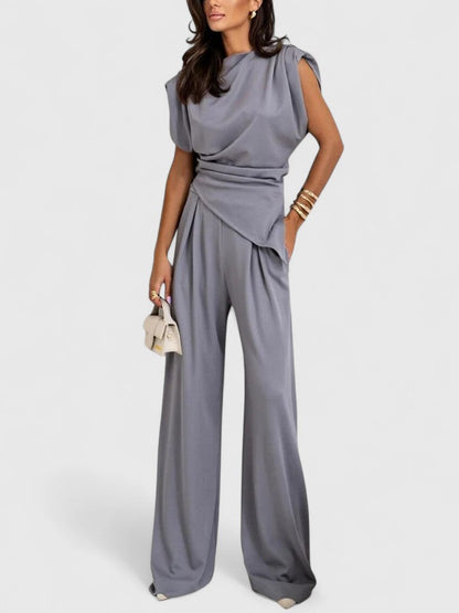 Sharon | Asymmetric Top & Wide Leg Pants Set