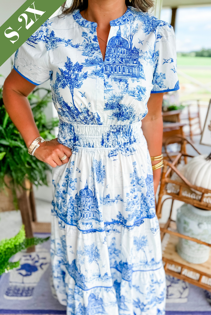 Elviana | Toile Smocked Maxi Dress