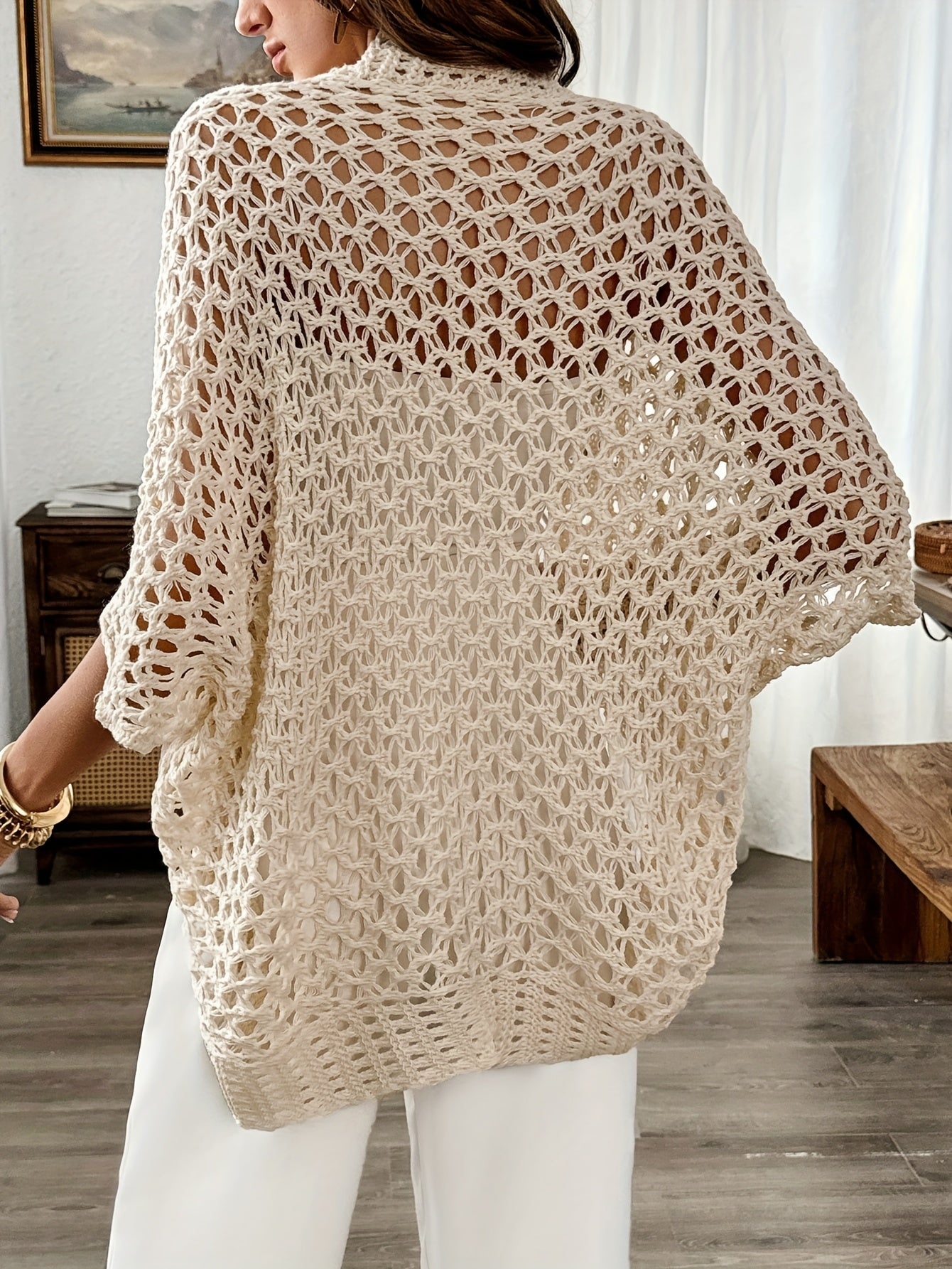 Brontë | Open Knit Drape Cardigan
