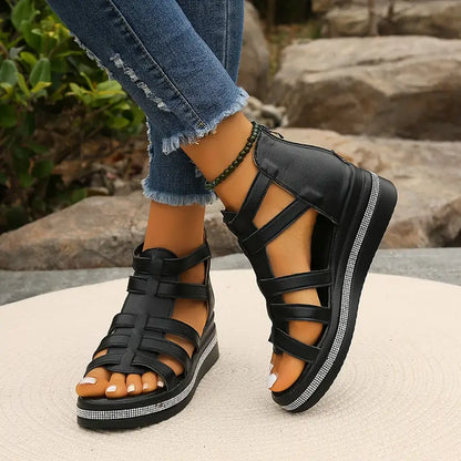 Vianna | Rhinestone Flat Sandals