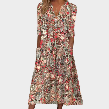 Queenie | Floral Maxi Dress with Pockets
