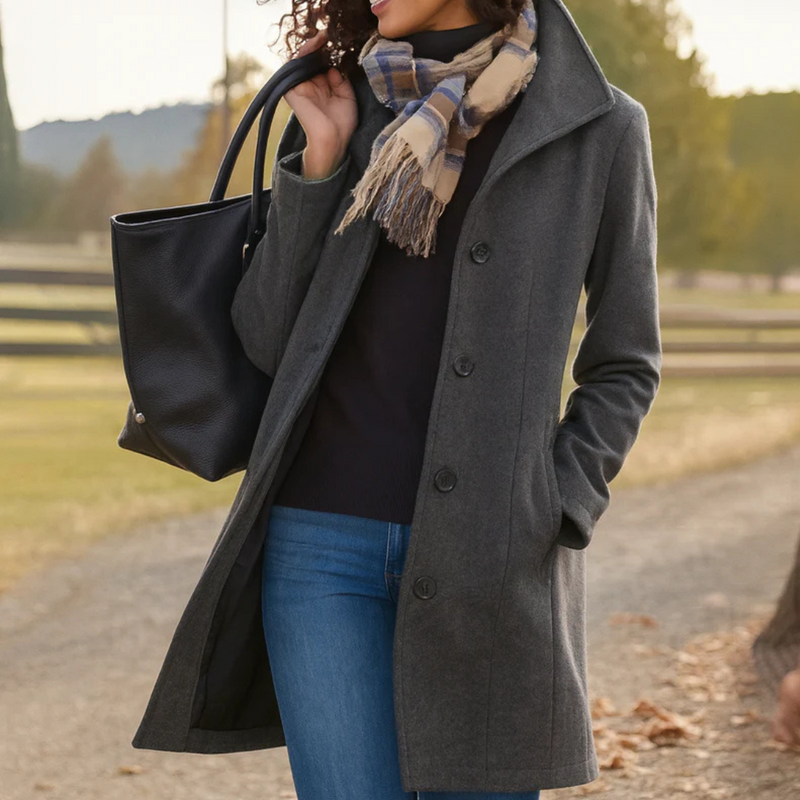 Saga | Button-Front Midi Coat