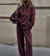 Ingeborg | High-Neck Top & Wide-Leg Trouser Set