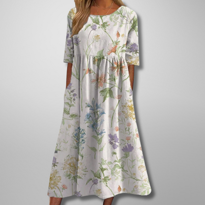 Flora | Floral Loose Fit Midi Dress