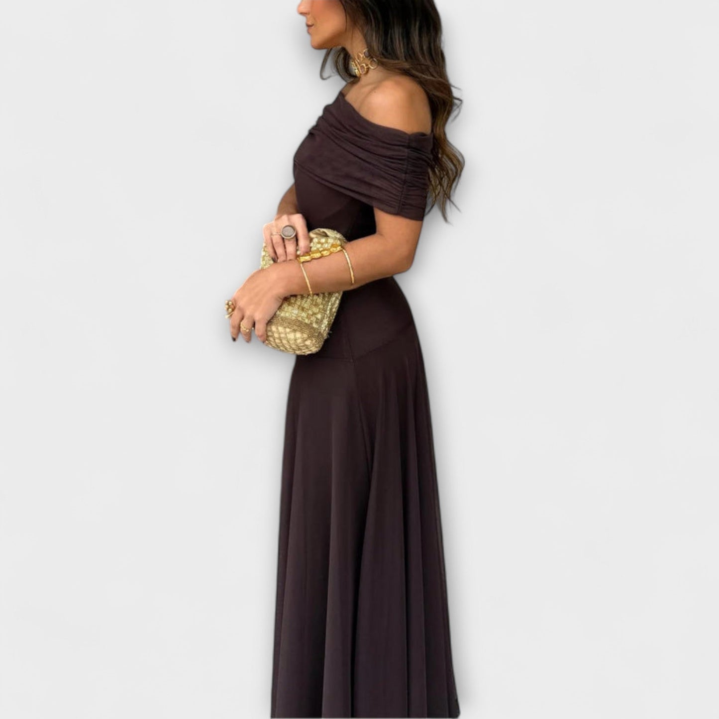 Esme | Corset Ruffle Evening Maxi Dress