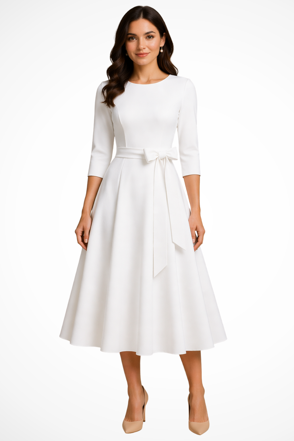Priscilla | Pleated A-Line Midi Dress