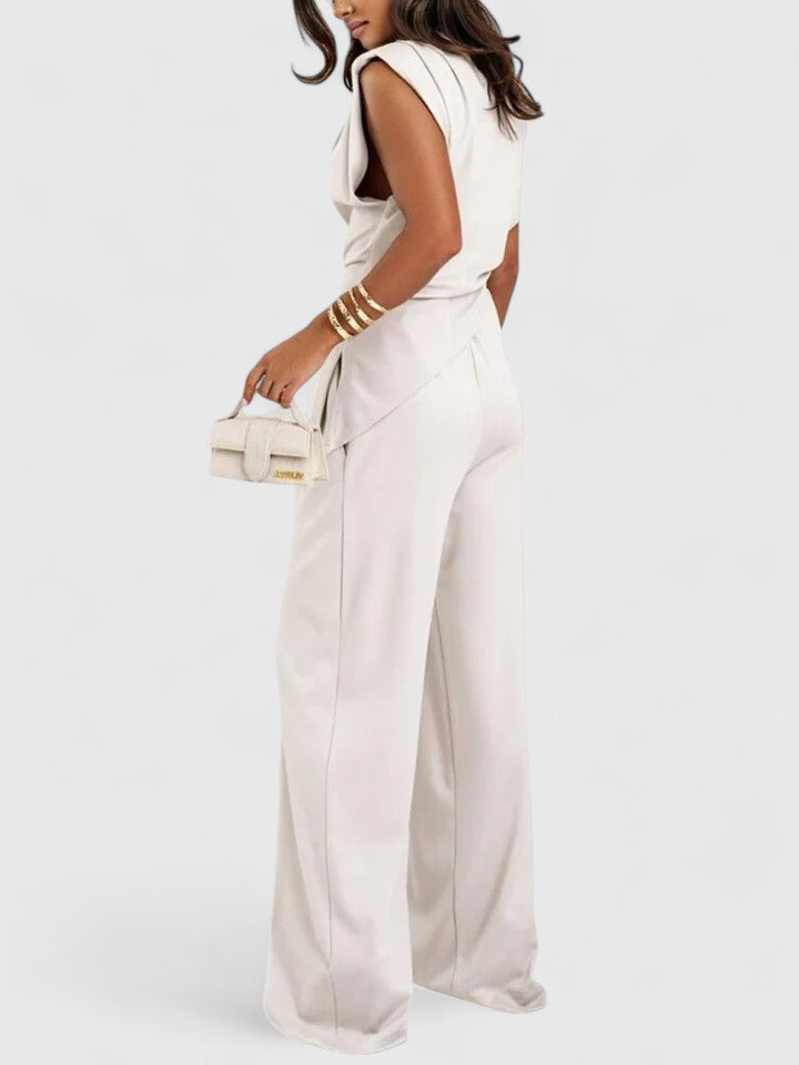 Sharon | Asymmetric Top & Wide Leg Pants Set