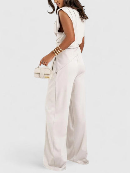 Sharon | Asymmetric Top & Wide Leg Pants Set