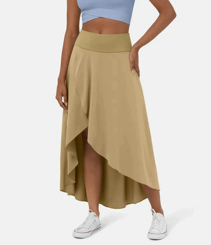 Armelle | High-Waist Ruffle-Hem Midi Skirt