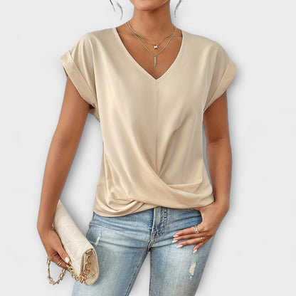 Marlena | V Neck Button Detail Blouse