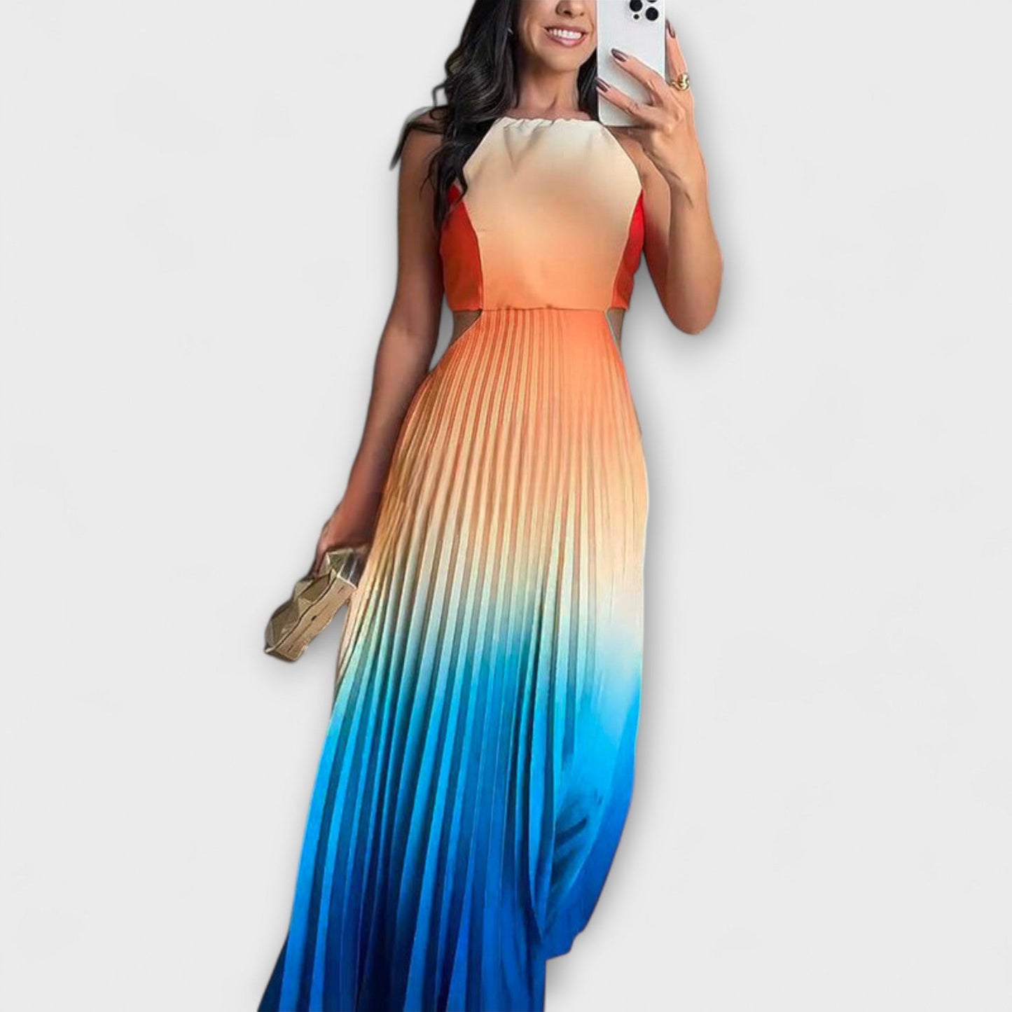 Elara | Halter Neck Sleeveless Loose Fit Prom Maxi Dress