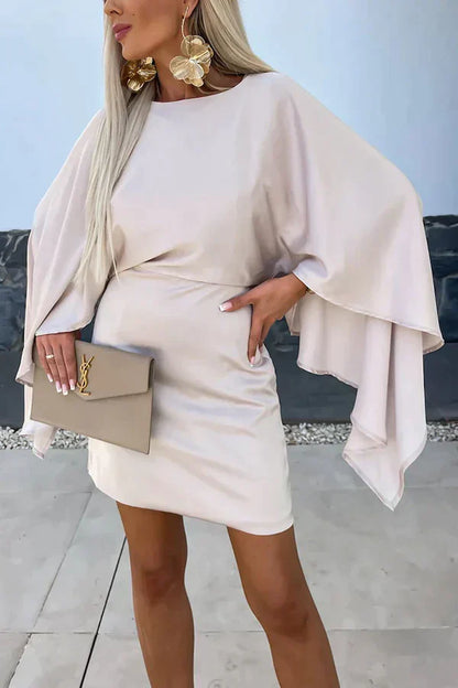 Calandra | Cape Sleeve Mini Cocktail Dress