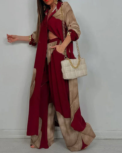Calista | Collared Shirt & Wide-Leg Pants Set