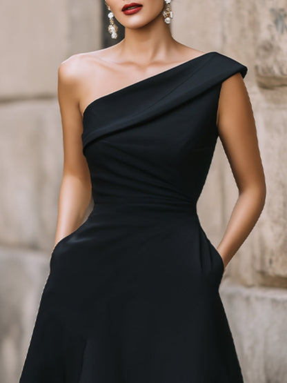 Seraphine | One-Shoulder Midi Cocktail Dress