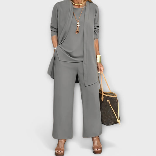 Theadora | Three Piece Cardigan & Pants Set