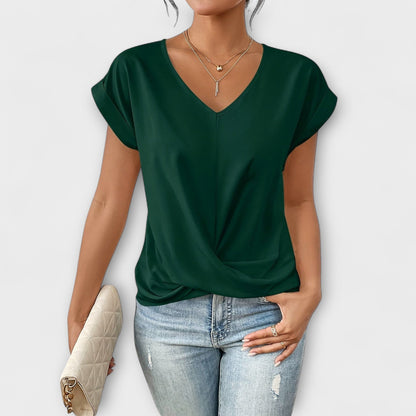 Marlena | V Neck Button Detail Blouse