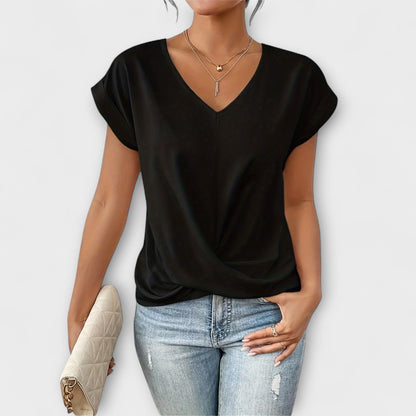Marlena | V Neck Button Detail Blouse
