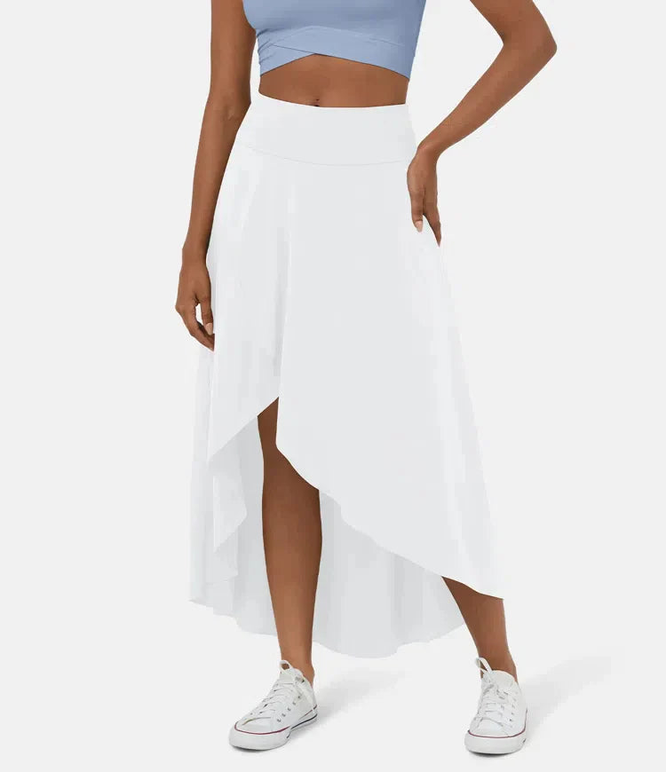 Armelle | High-Waist Ruffle-Hem Midi Skirt