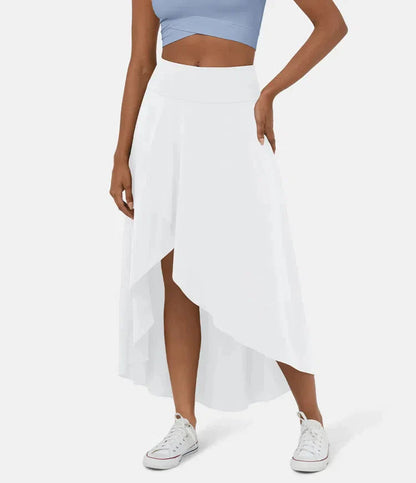 Armelle | High-Waist Ruffle-Hem Midi Skirt