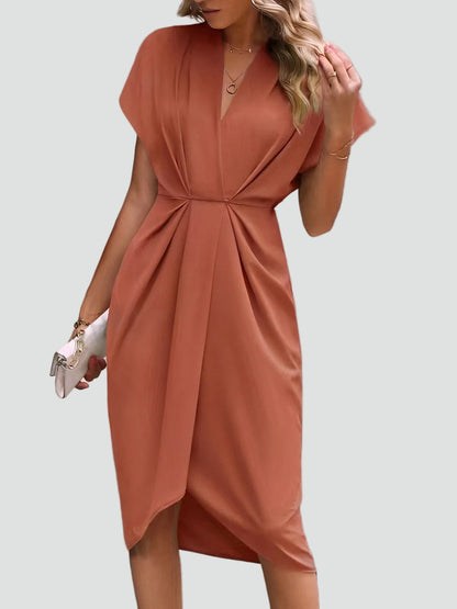 Loravelle | Wrap V-Neck Midi Cocktail Dress