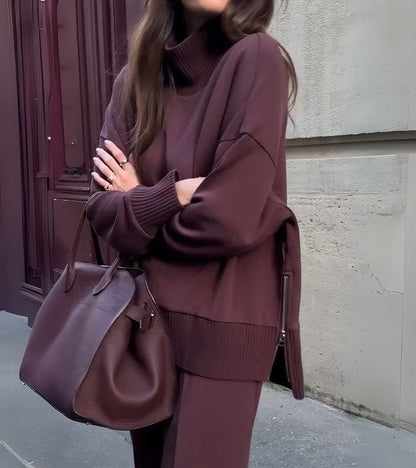 Ingeborg | High-Neck Top & Wide-Leg Trouser Set