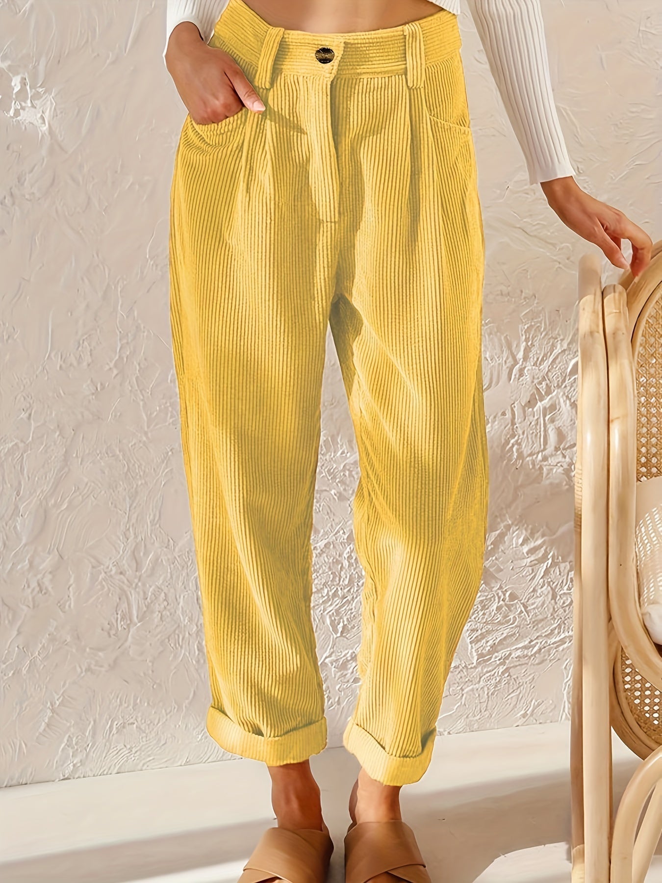 Cordelia | Relaxed Corduroy Tapered Pants