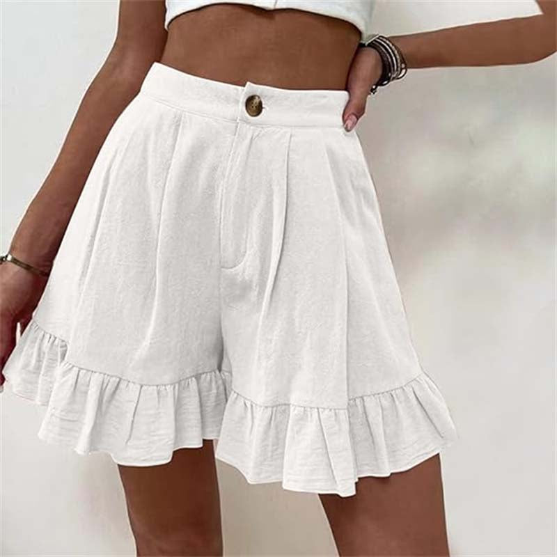 Sidoine | High-Waist Ruffle-Hem Shorts